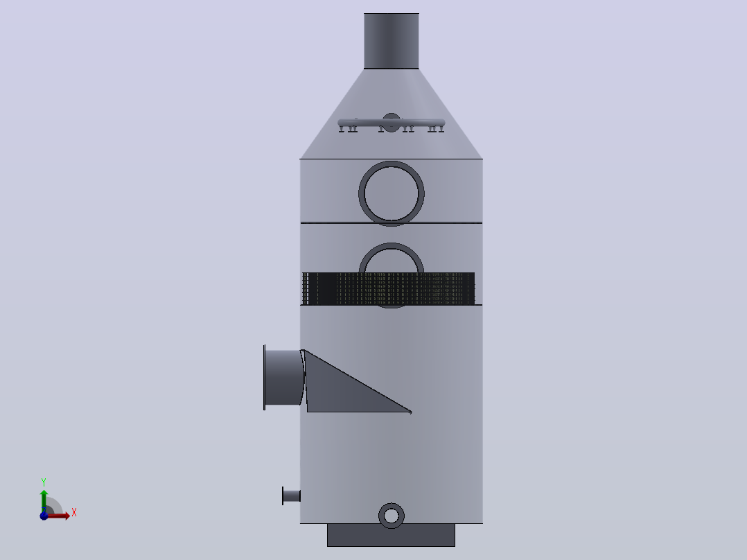 用于排气过滤器的湿式洗涤器前视图
