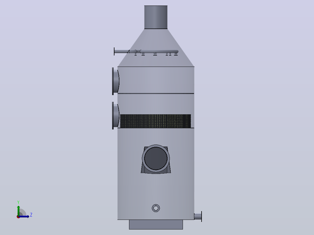 用于排气过滤器的湿式洗涤器左视图
