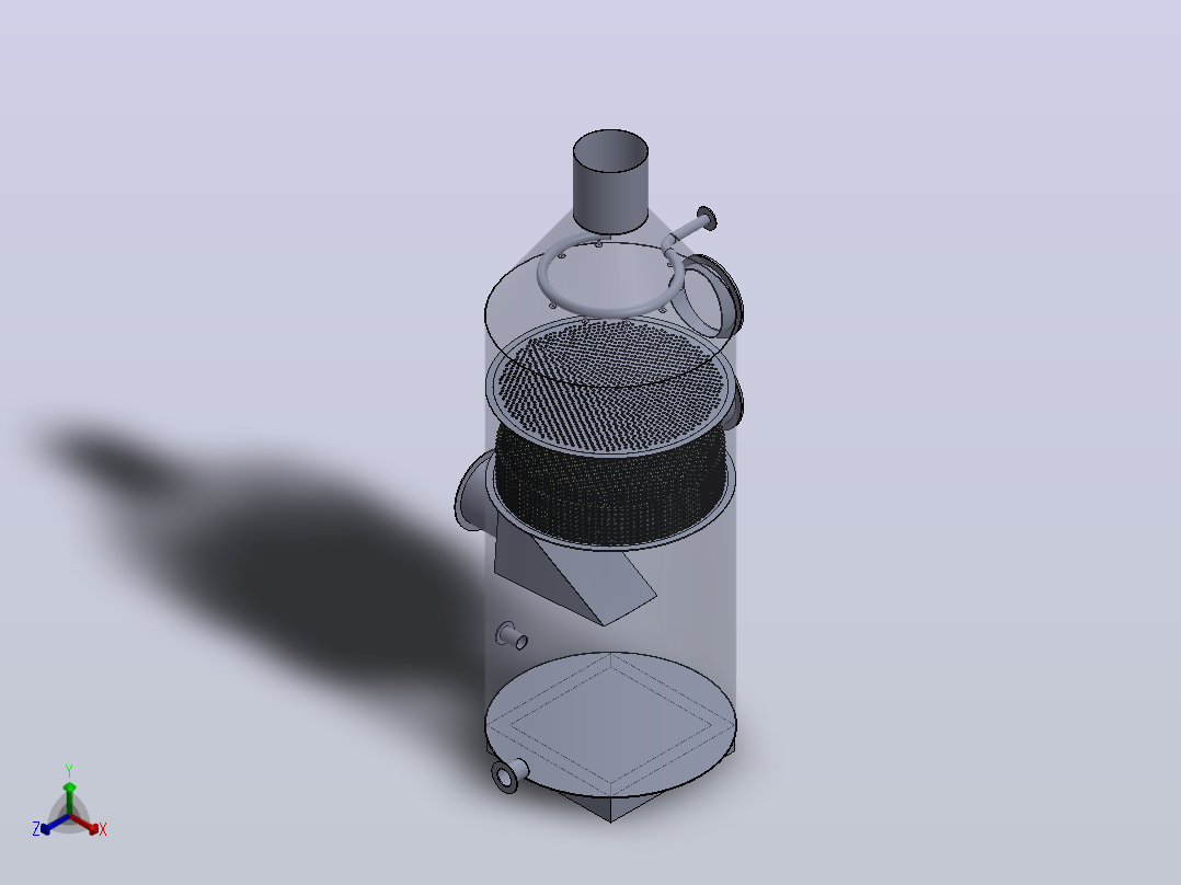 用于排气过滤器的湿式洗涤器正等轴测图