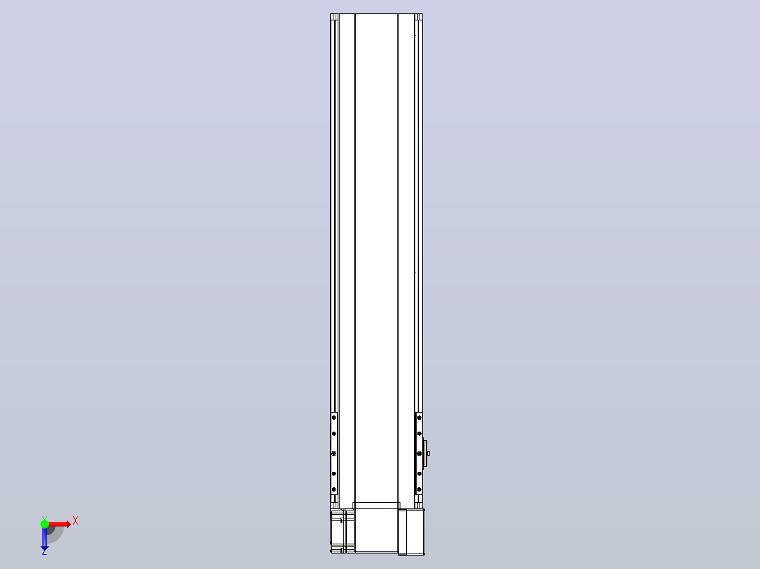 皮带直线轴半封闭可选导轨TPA-HNB-175D-140-L650-RP-Y-P75-N3俯视图