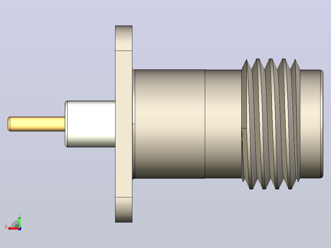 Amphenol 11 GHz TNC同轴17.5毫米4孔法兰连接器后视图