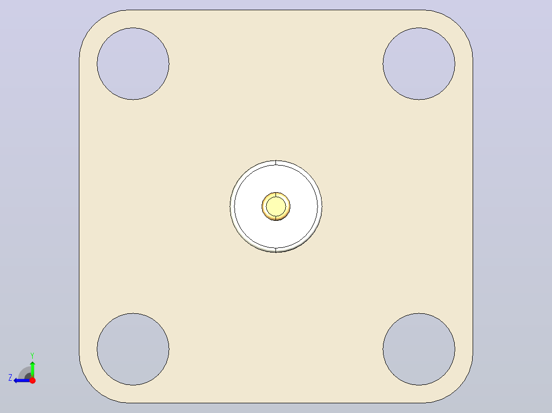 Amphenol 11 GHz TNC同轴17.5毫米4孔法兰连接器右视图