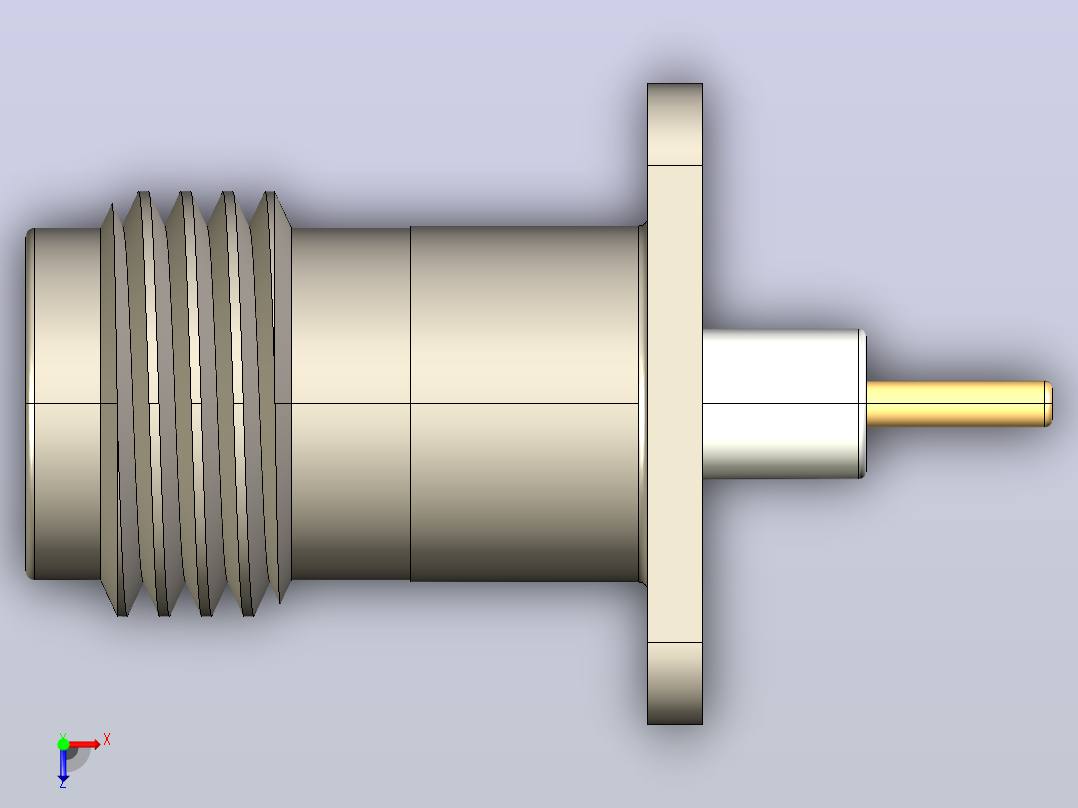 Amphenol 11 GHz TNC同轴17.5毫米4孔法兰连接器俯视图