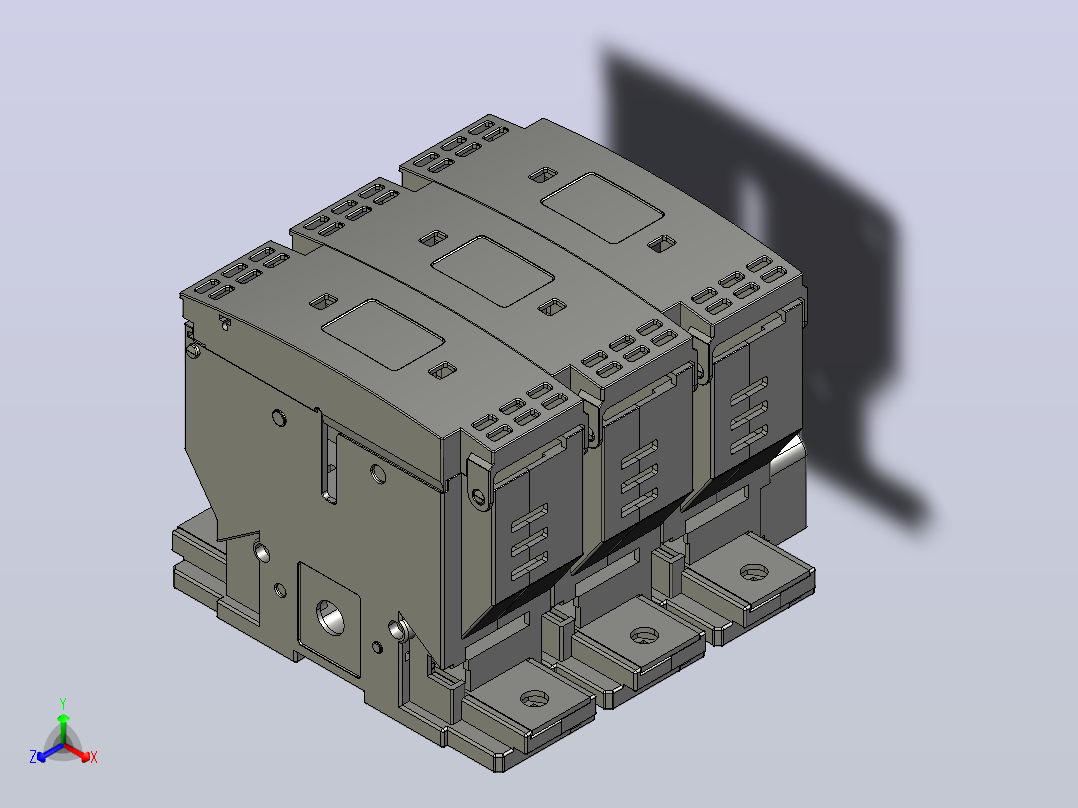 NHR40-250 3P隔离开关熔断器组三维模型201709主视图