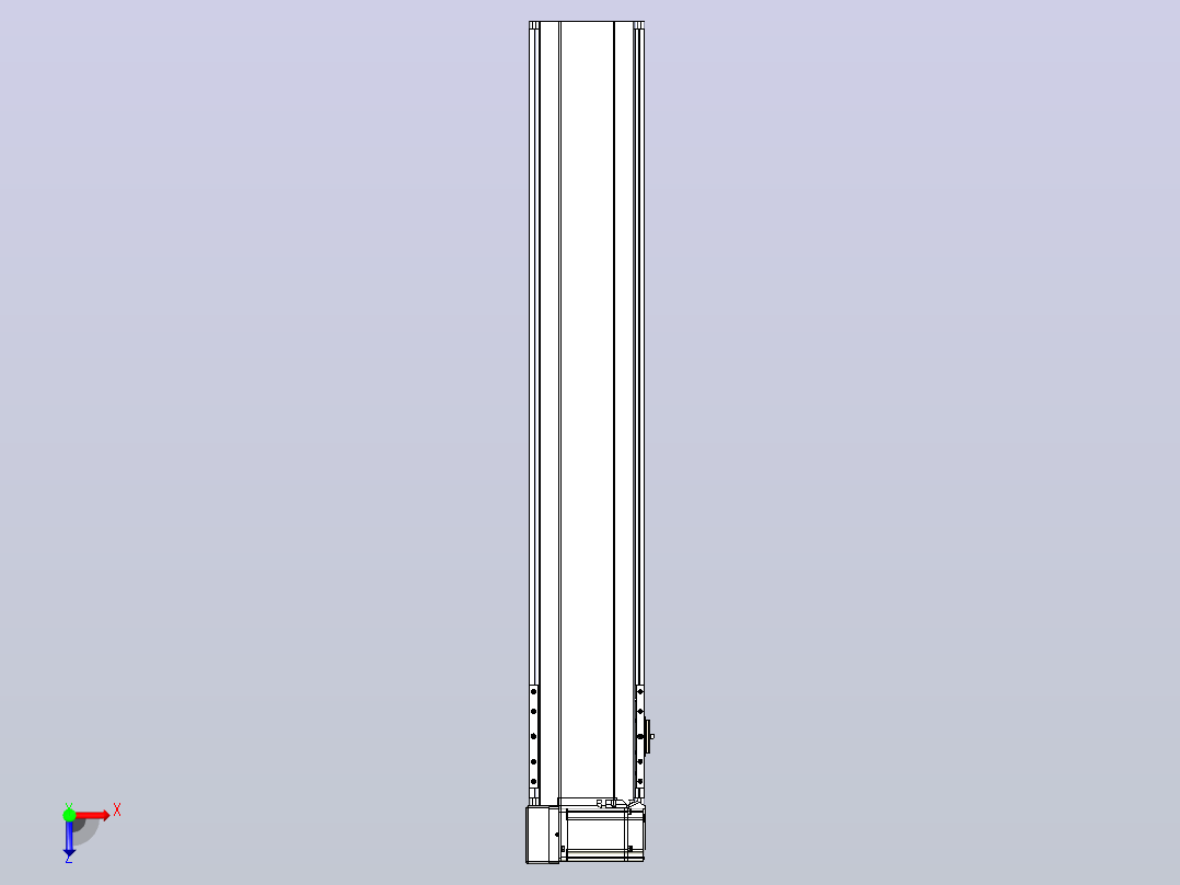 皮带直线轴半封闭可选导轨TPA-HNB-175D-140-L900-LU-Y-P75-N3俯视图