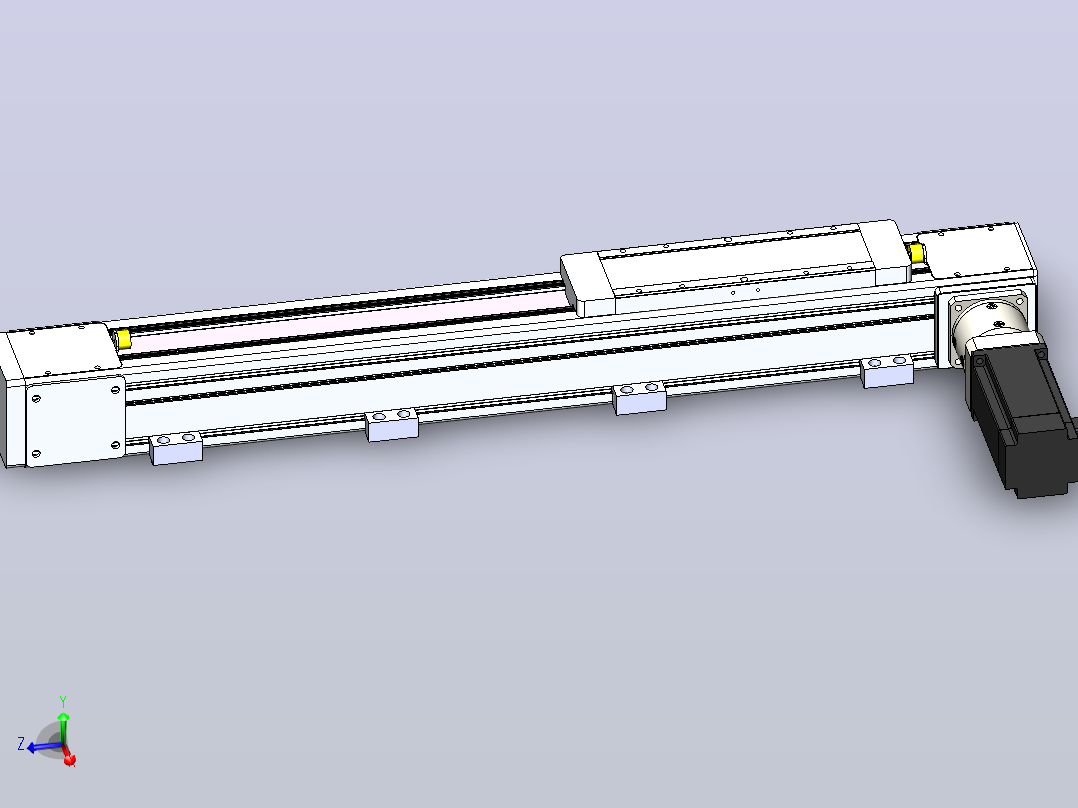 DMEB80L-RTCR欧规同步带模组直线模组（电机右折）[DMEB80L-L20S350-DT400-C2U-RTCR]主视图