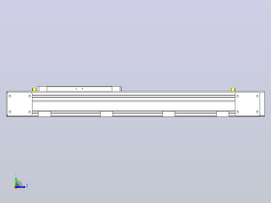DMEB80L-RTCR欧规同步带模组直线模组（电机右折）[DMEB80L-L20S350-DT400-C2U-RTCR]左视图