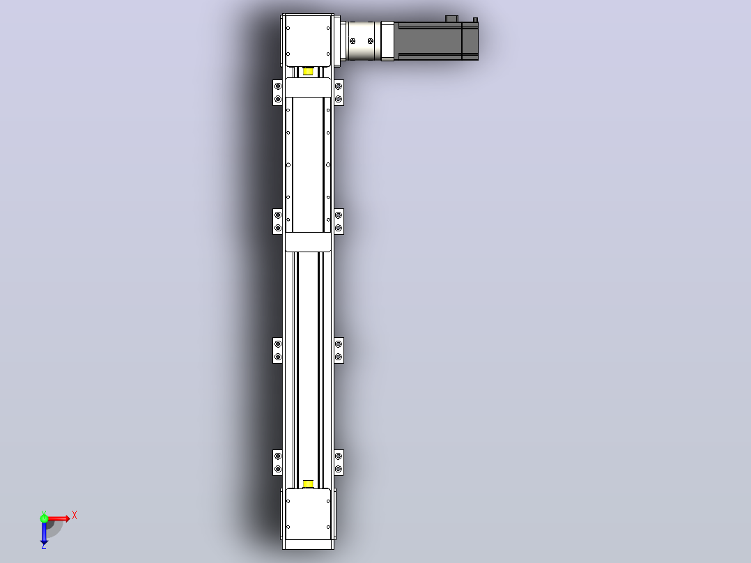 DMEB80L-RTCR欧规同步带模组直线模组（电机右折）[DMEB80L-L20S350-DT400-C2U-RTCR]俯视图