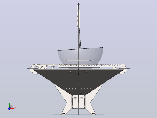 烤架结构3D图纸 Solidworks设计 附dxf平面工程图前视缩略图