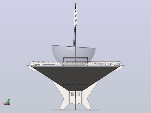 烤架结构3D图纸 Solidworks设计 附dxf平面工程图后视缩略图
