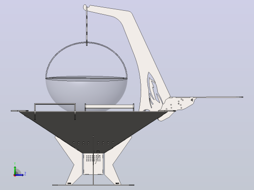 烤架结构3D图纸 Solidworks设计 附dxf平面工程图左视缩略图