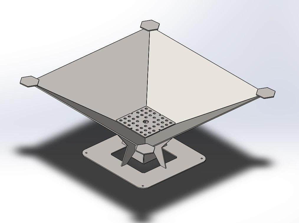 烤架结构3D图纸 Solidworks设计 附dxf平面工程图