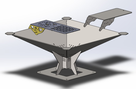 烤架结构3D图纸 Solidworks设计 附dxf平面工程图缩略图