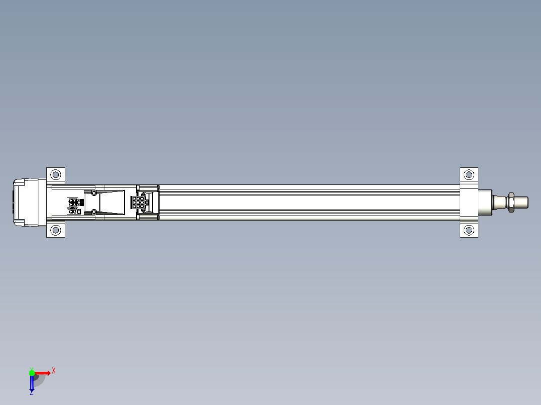 轻载电动缸TPA-ESR25-1002C-L350-MR-LB-W-P10-C3俯视图