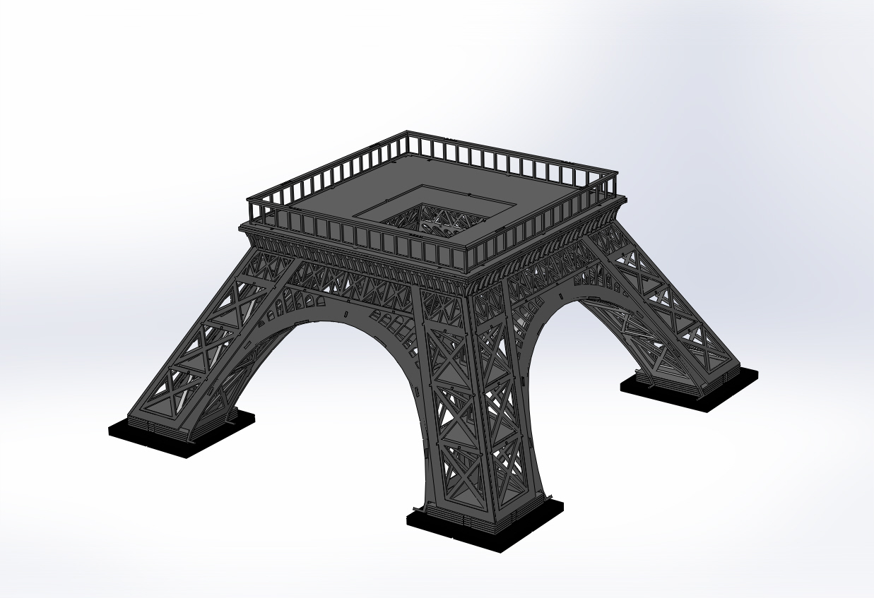 埃菲尔铁塔，金属板拼图，3d拼图