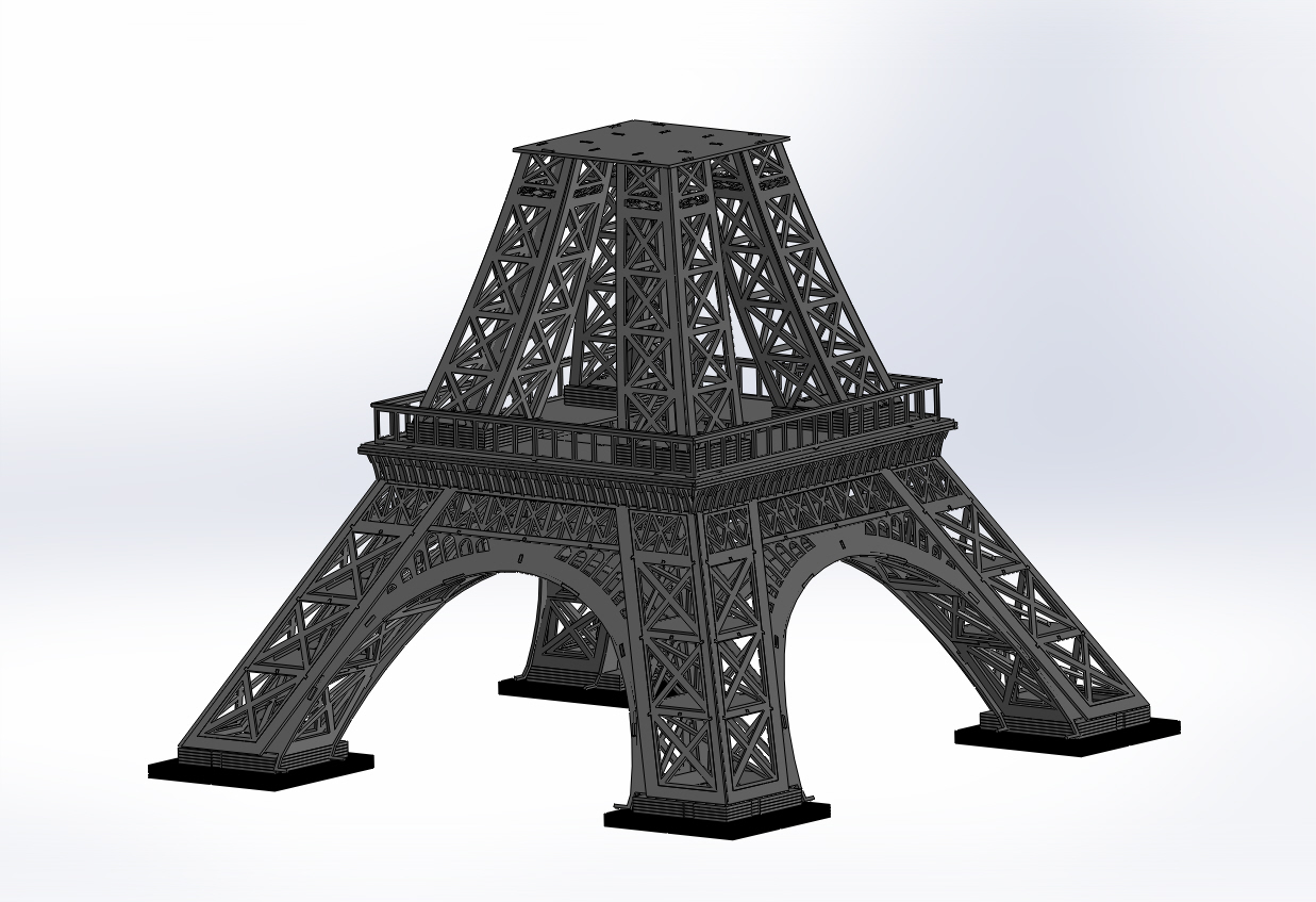 埃菲尔铁塔，金属板拼图，3d拼图