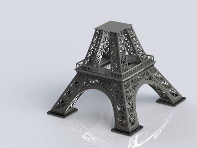 埃菲尔铁塔，金属板拼图，3d拼图