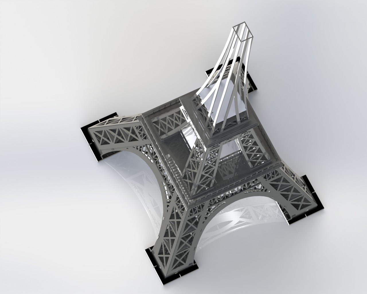 埃菲尔铁塔，金属板拼图，3d拼图