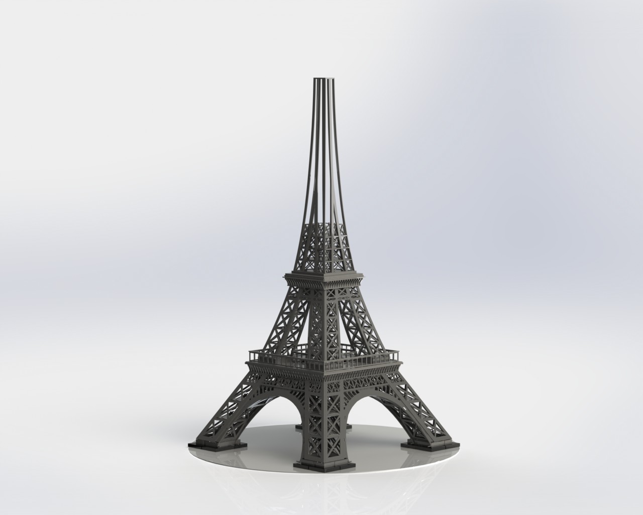 埃菲尔铁塔，金属板拼图，3d拼图