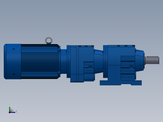 R27R17底脚轴伸式安装组合型斜齿轮减速机R27R17-Y0.18-4P-63-M1-0°左视缩略图