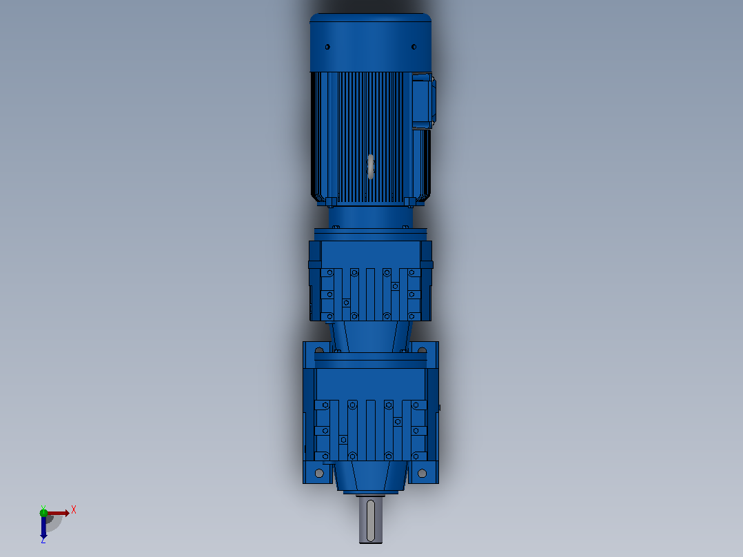 R27R17底脚轴伸式安装组合型斜齿轮减速机R27R17-Y0.18-4P-63-M1-0°俯视图