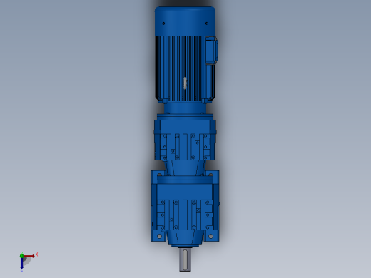 R27R17底脚轴伸式安装组合型斜齿轮减速机R27R17-Y0.18-4P-63-M1-0°俯视缩略图