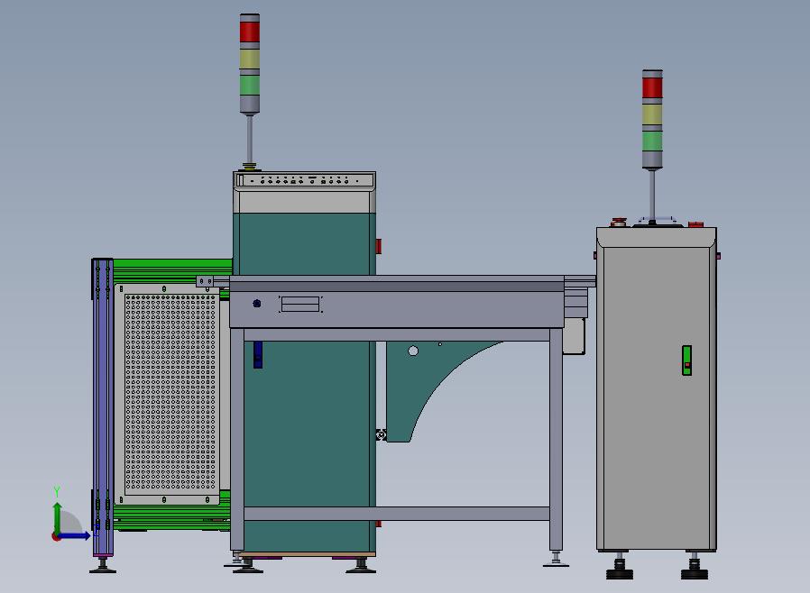电子产品自动化生产流水线设备左视图