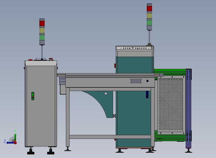 电子产品自动化生产流水线设备右视图