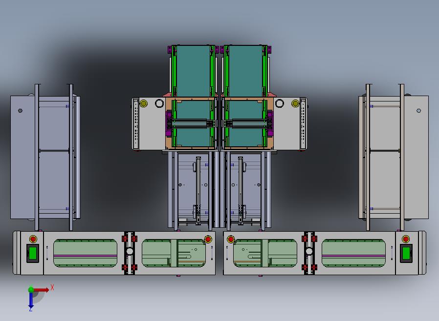 电子产品自动化生产流水线设备俯视图