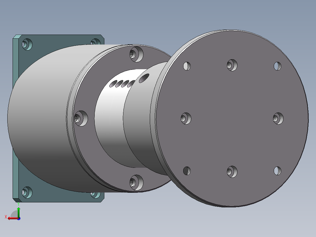 万向点灯治具（sw18可编辑+工程图）后视图