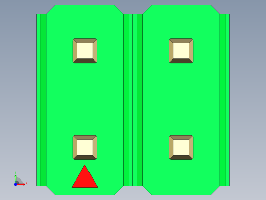 彩色公头100mil（2.54mm）系列-DS1021_green_2x02p_100mil_Type19_rev1.0前视缩略图