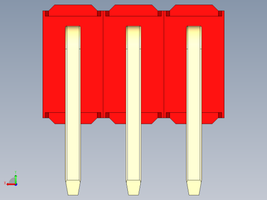 彩色公排针 100mil 2.54mm 系列-DS1022_red_2x03p_100mil_TypeD_rev1.0后视缩略图