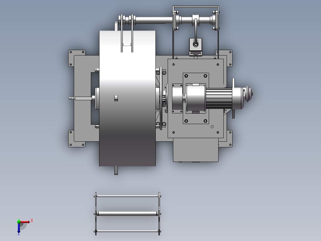 卷料放料架俯视图