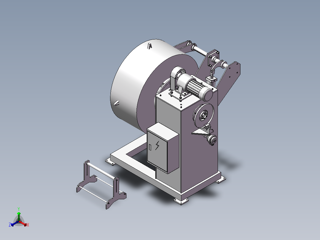 卷料放料架正等轴测图