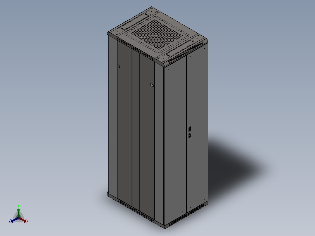 网络机柜2055-600-800正等轴测图