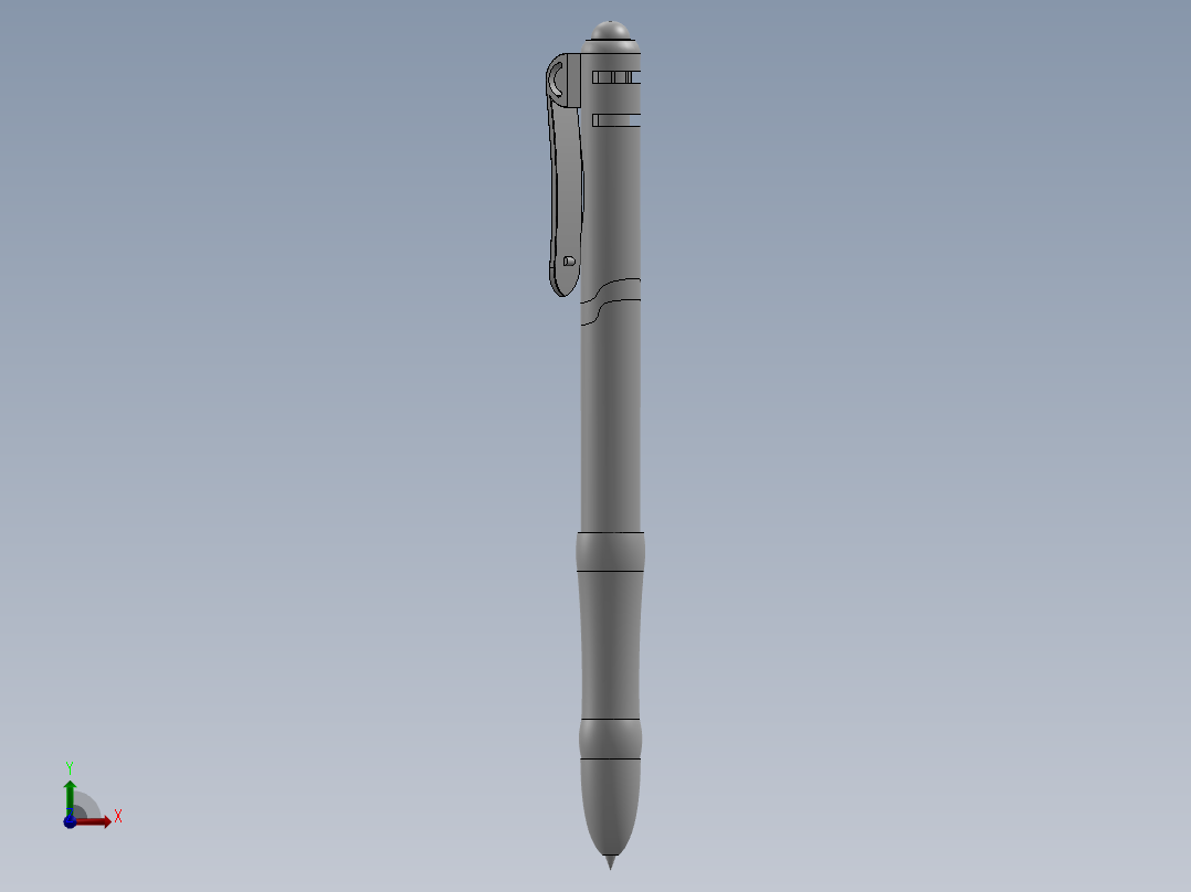 圆珠笔三维SolidWorks图前视图