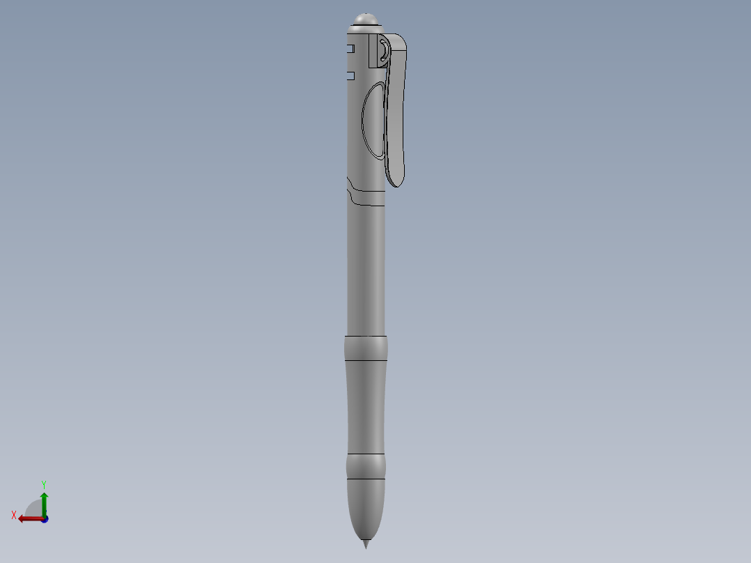 圆珠笔三维SolidWorks图后视图