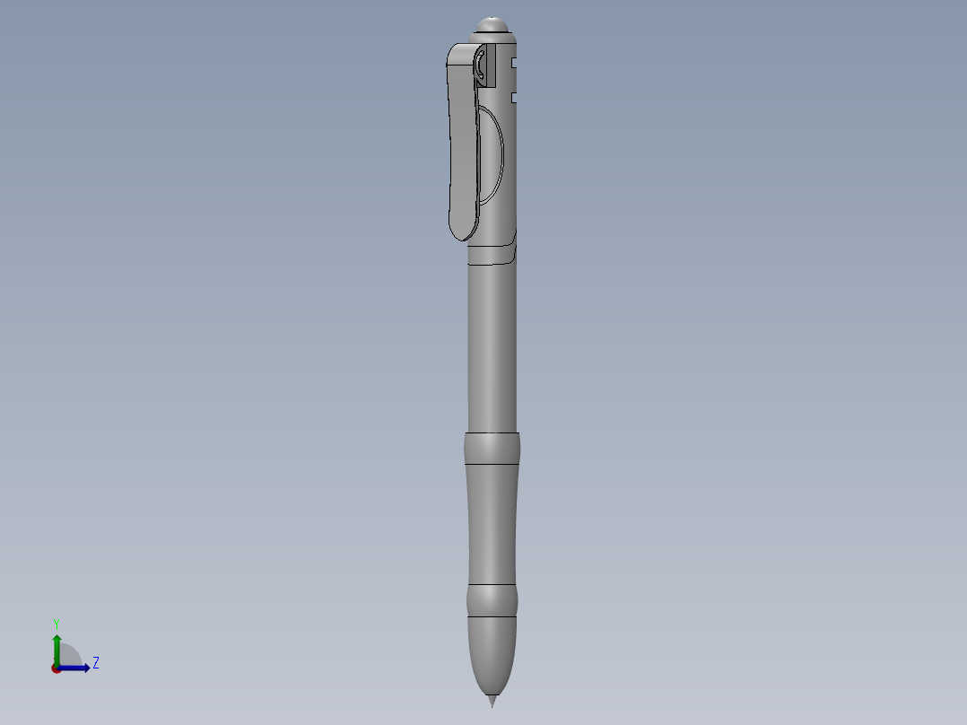 圆珠笔三维SolidWorks图左视图