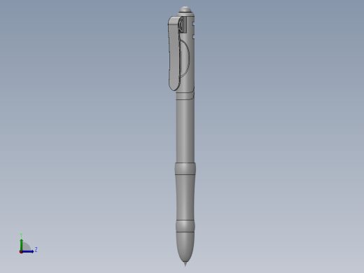 圆珠笔三维SolidWorks图左视缩略图