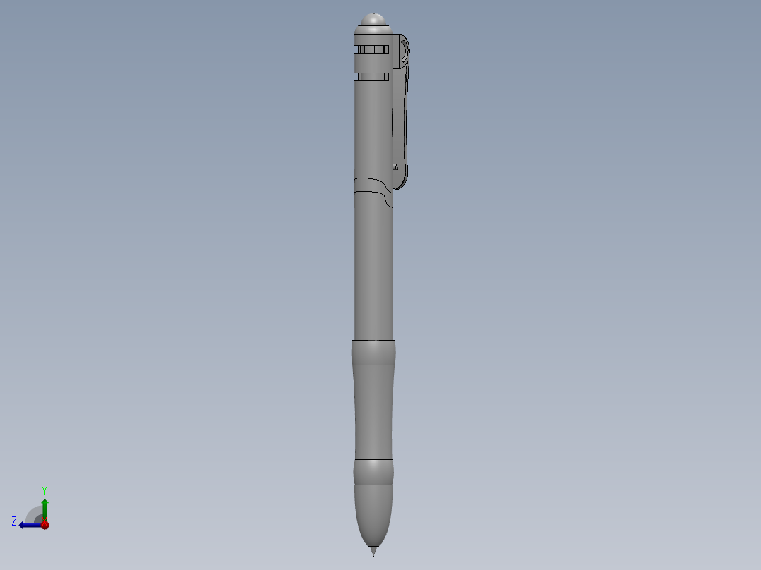 圆珠笔三维SolidWorks图右视图