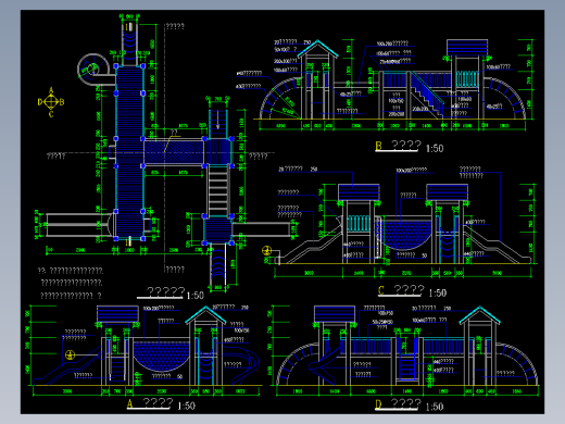 最新整理29款儿童游乐设施详细cad施工图大全