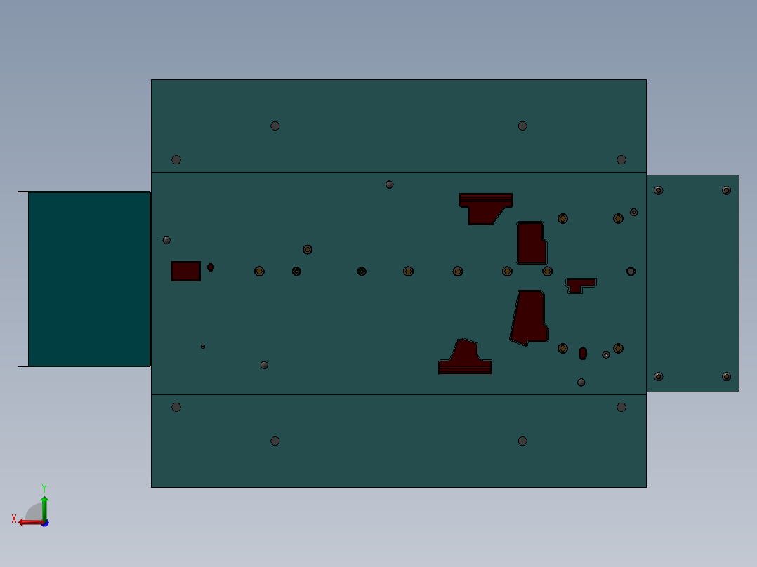 级进模3D模型后视图