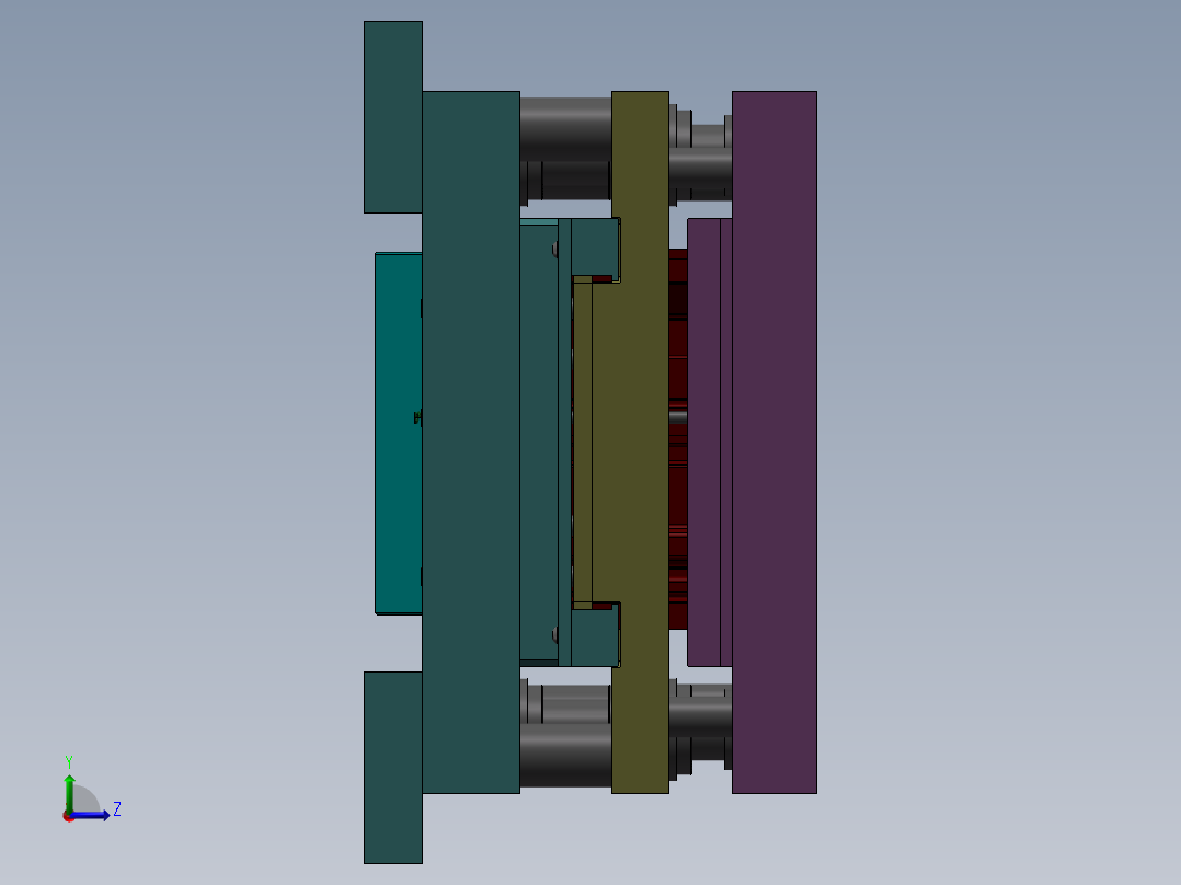级进模3D模型左视图