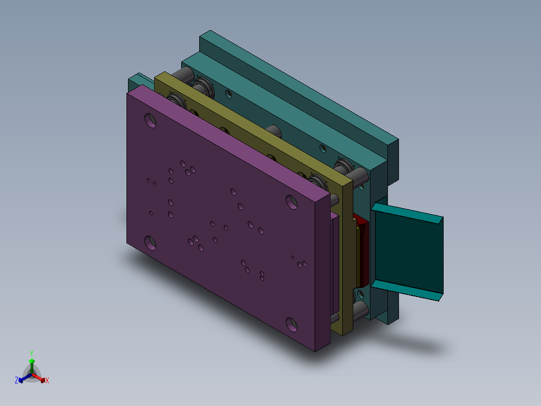 级进模3D模型正等轴测图
