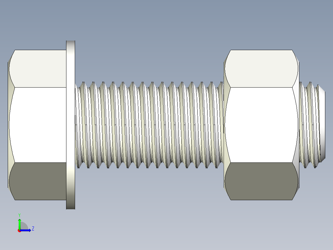 螺栓和六角螺母-1 14 - 7 UNC左视图