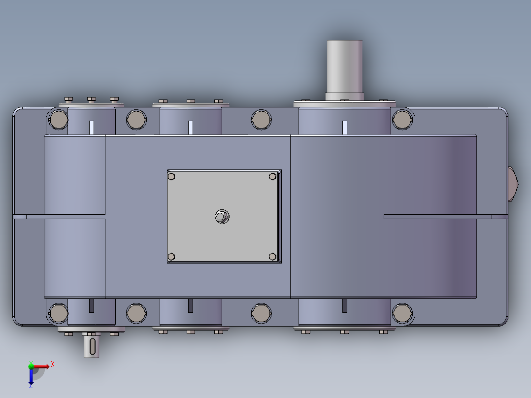 二级圆柱斜齿减速+爆炸动画俯视图