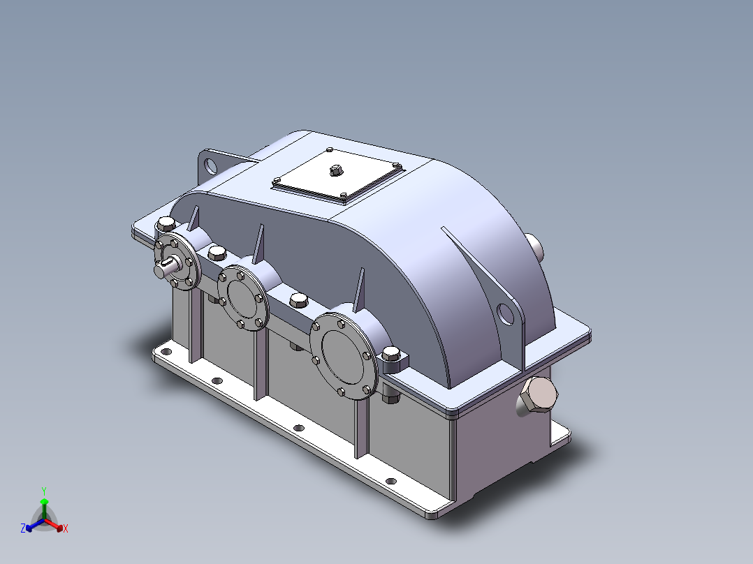 二级圆柱斜齿减速+爆炸动画正等轴测图