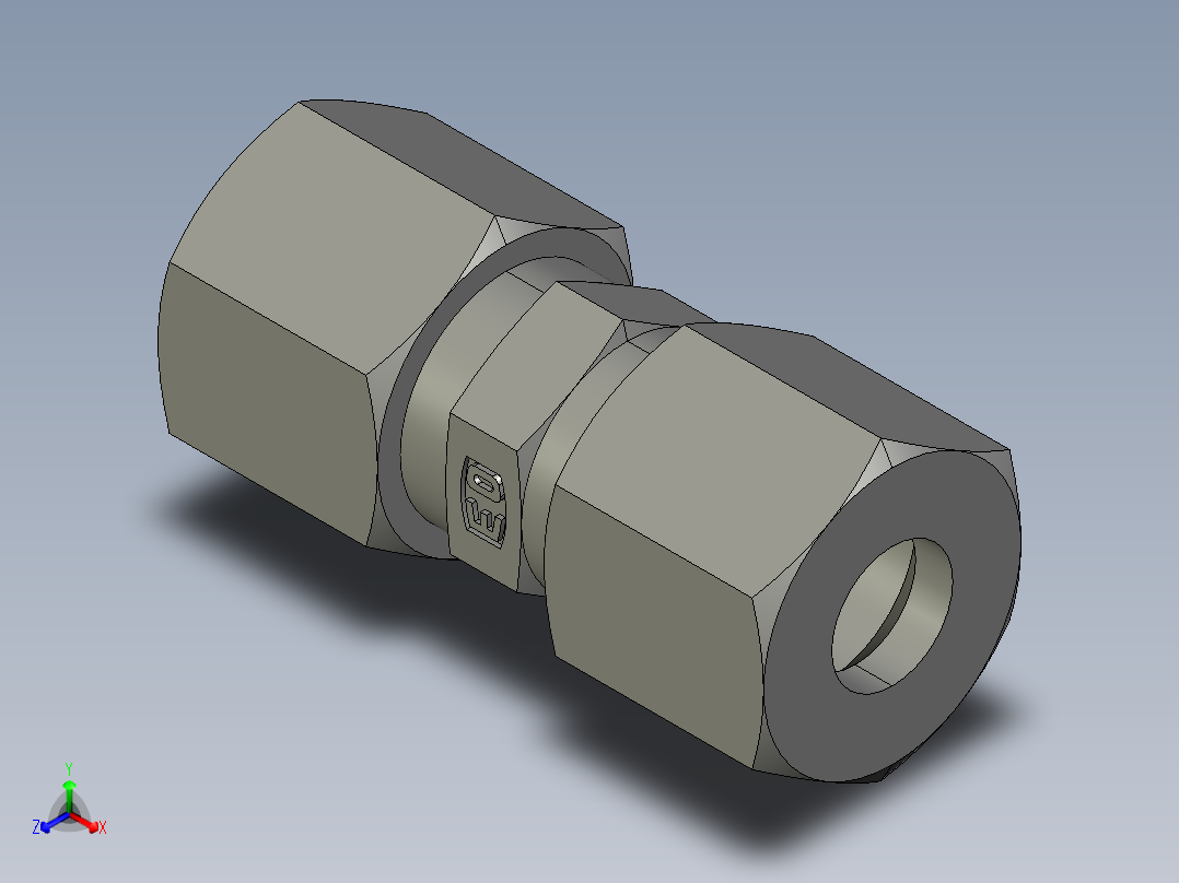 卡套式工业通用硬管接头EO Union G08ZLCF正等轴测图