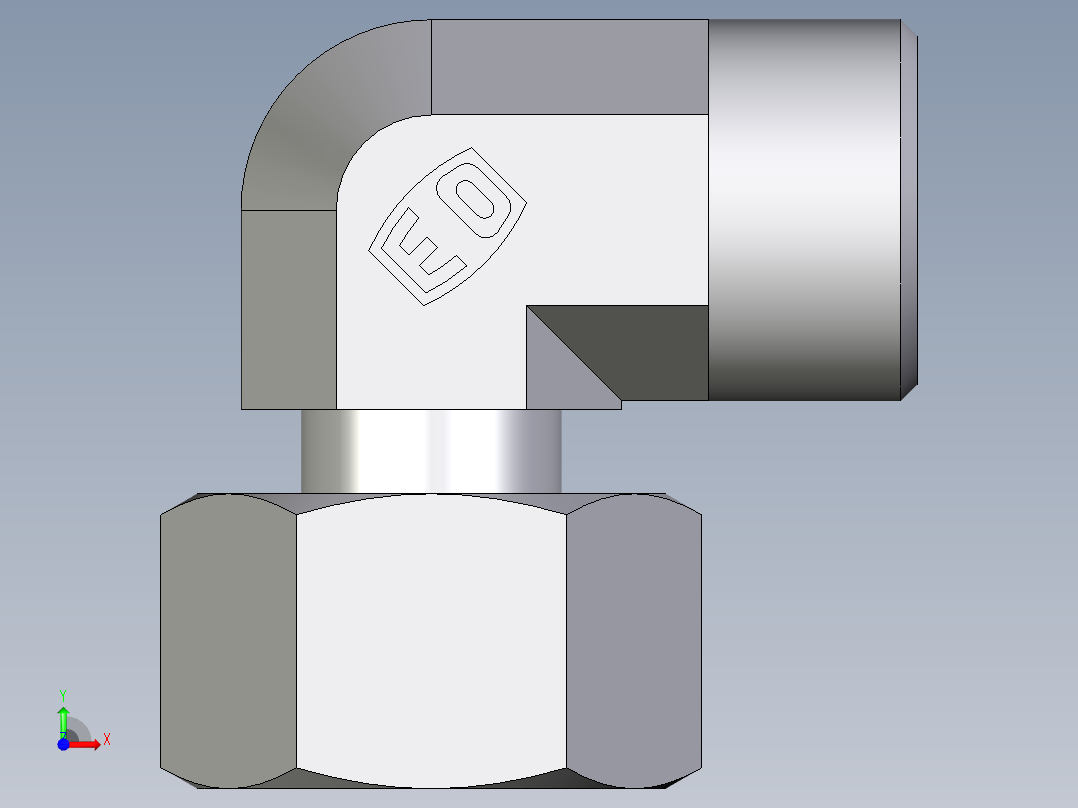 卡套式工业通用硬管接头EO_Standpipe_elbow_EVW15LOMDCF前视图