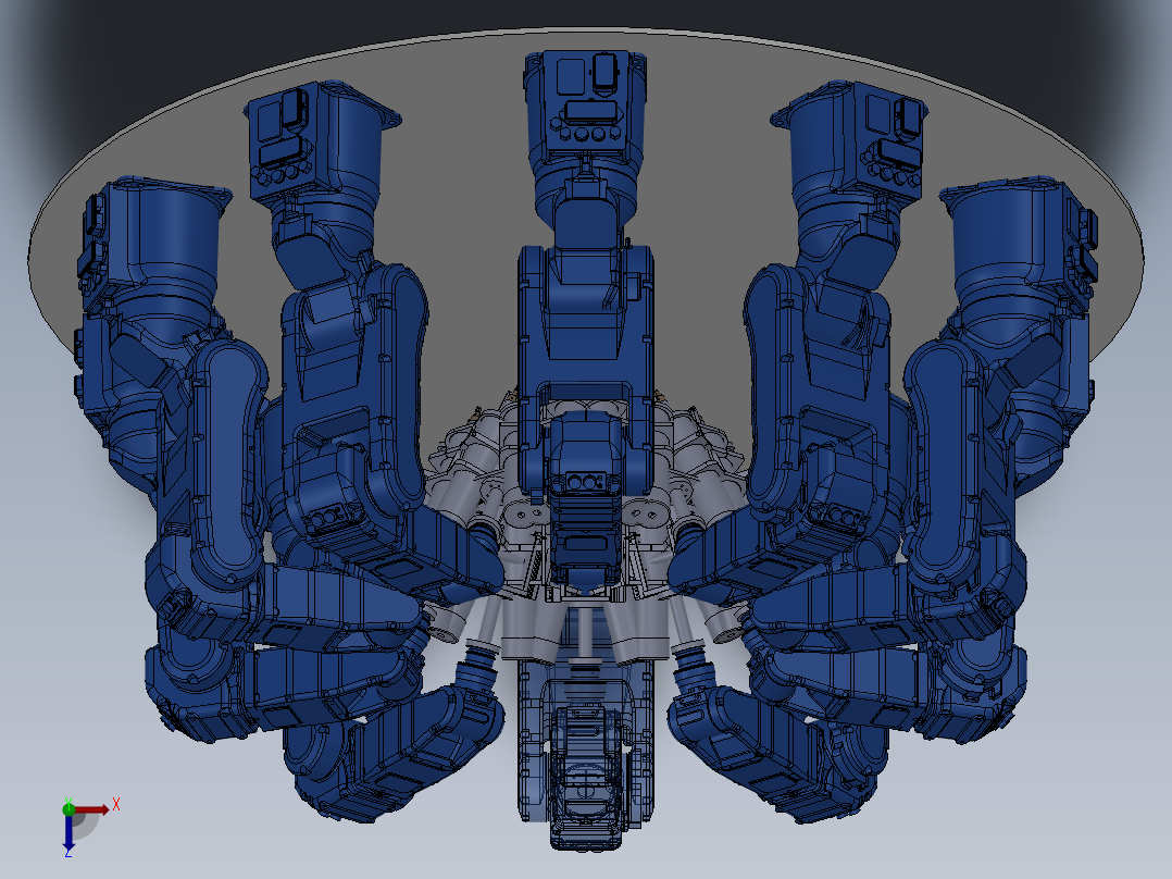 手抓机器手柄展会设备图俯视图